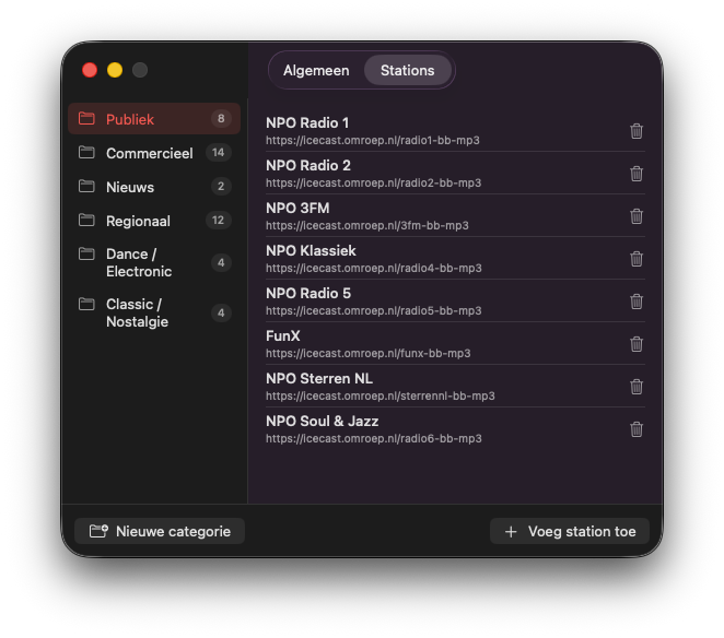 AirWave instellingen met stationsbeheer